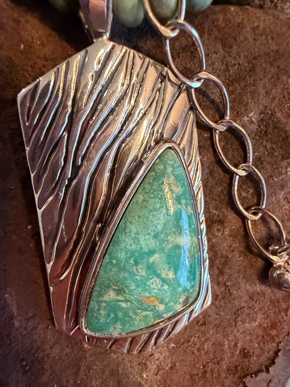 Jay King Turquoise & Sterling Pendant Necklace - (224) - Picture 5 of 7
